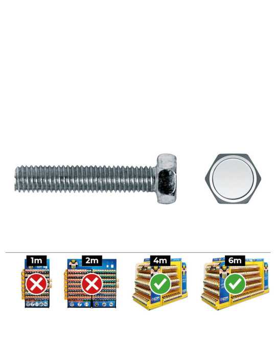 Caja 200 unid. Tornillo Metrica Hexagonal Din/Ref 933 Ø5x60mm Zincado CELO