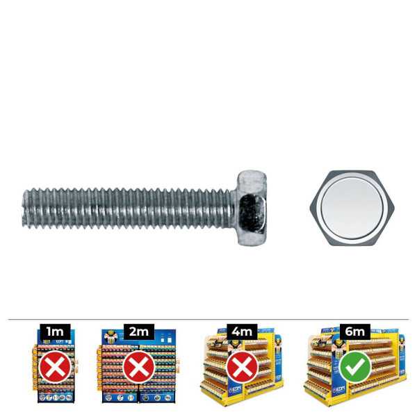 Caja 250 unid. Tornillo Metrica Hexagonal Din/Ref 933 Ø6x40mm Zincado CELO