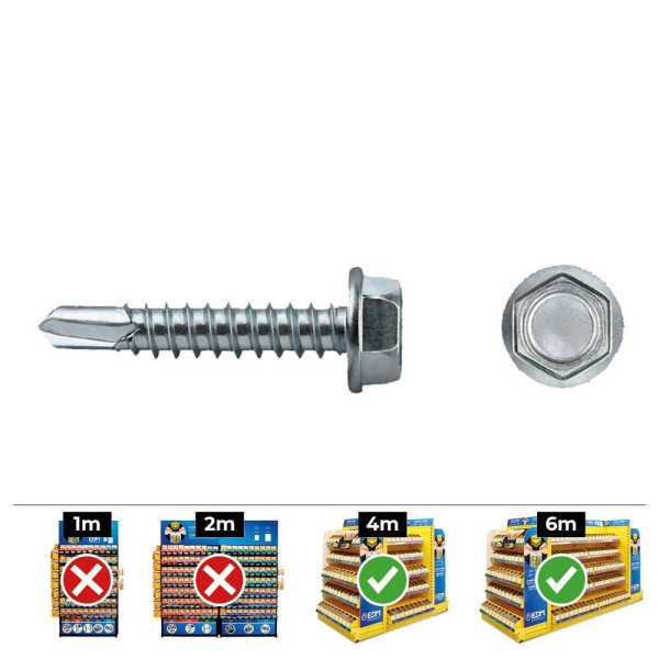 Caja 250 unid. Punta Broca Hexagonal Din/Ref 7504K Ø5,5x38mm Zincado CELO