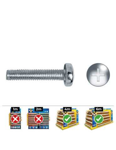 Caja 500 unid. Tornillo Metrica Alomado Philips Din/Ref 7985 Ø5x10mm Zincado CELO