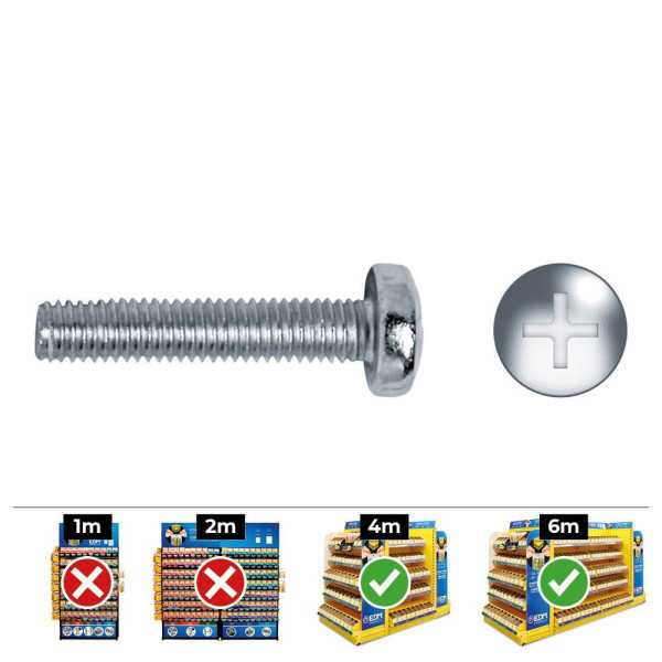 Caja 500 unid. Tornillo Metrica Alomado Philips Din/Ref 7985 Ø5x10mm Zincado CELO