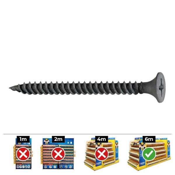 Caja 500 unid. Tornillo Placa Yeso Placa-Metal Ssf Ø3,9x65mm Fosfatado CELO