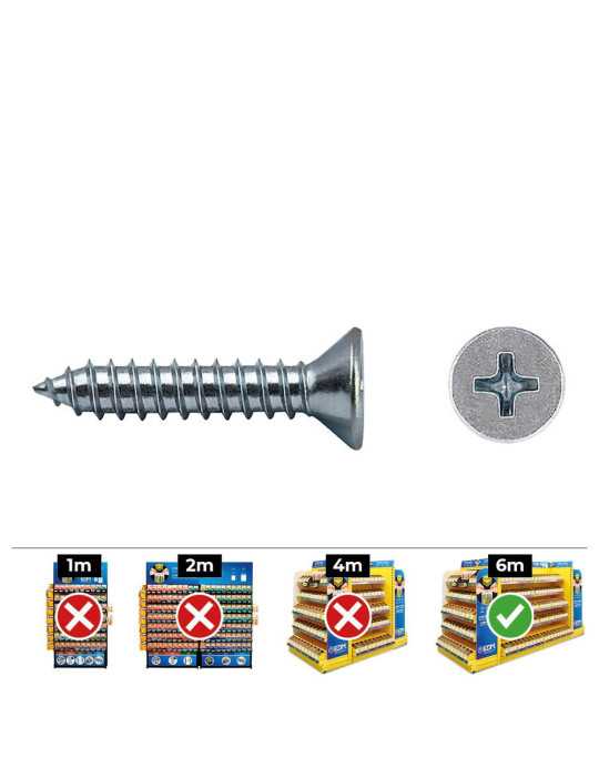 Caja 500 unid. Tornillo Chapa Avellanado Philips Din/Ref 7982 4,8x38mm Zincado CELO