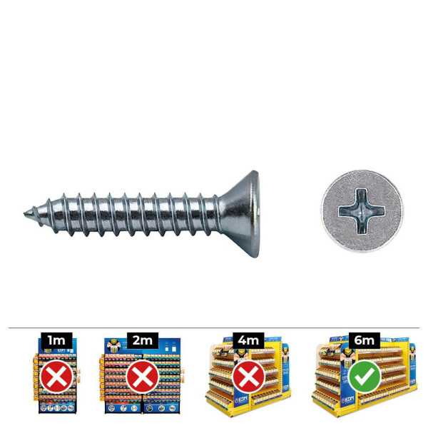 Caja 250 unid. Tornillo Chapa Avellanado Philips Din/Ref 7982 4,8x50mm Zincado CELO