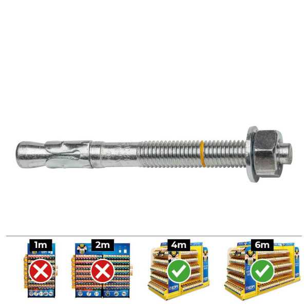 Anclaje Homologado CE Bap Ø8 x 75 mm/10 Zincado, Caja 50 uds CELO