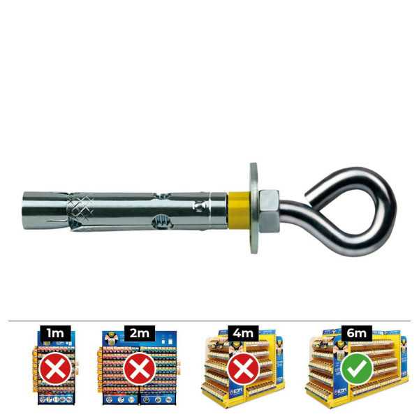Anclaje Dynabolt Aro Zincado Ø10 x 60 mm, Caja 50 uds CELO