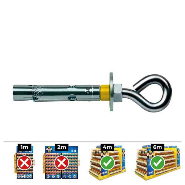 Anclaje Dynabolt Aro Zincado Ø8 x 45 mm, Caja 100 uds CELO
