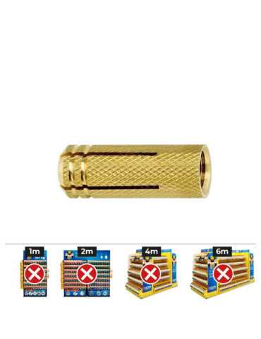 Taco de Latón Me M6 Ø8 x 23 mm, Caja 100 uds CELO