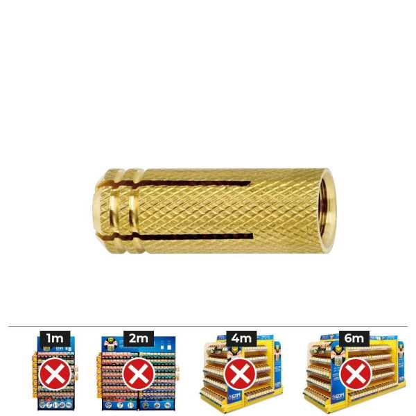 Taco de Latón Me M6 Ø8 x 23 mm, Caja 100 uds CELO