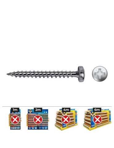 Caja 1000 Unidades Tornillo Madera Velox B Rosca Completa Alomado Impronta PZ2 Ø4X15 mmCINCADO CELO