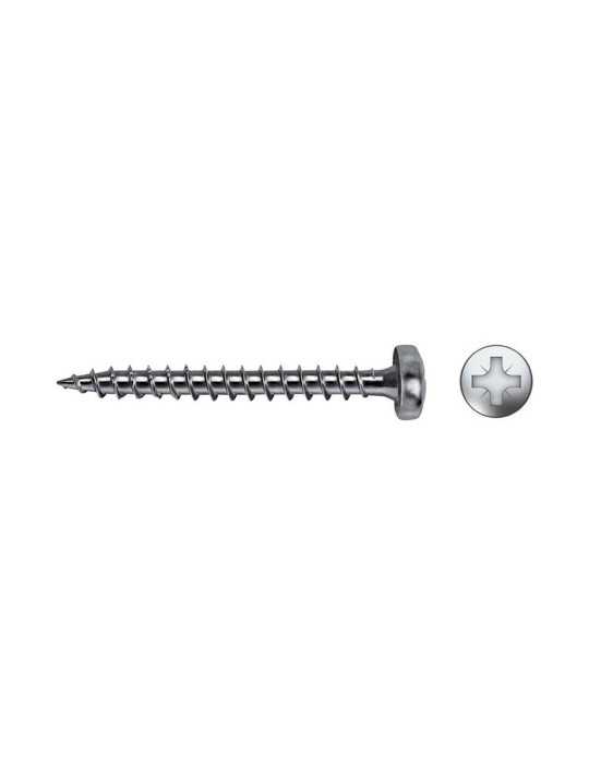Caja 500 Unid. Tornillo Madera Velox B Rosca Completa Alomado Impronta PZ2 Ø4,5 x 35 mm Cincado CELO