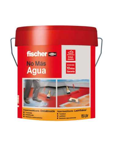 Impermeabilizante No Más Agua, Embaldosable, Blanco, 15 L FISCHER