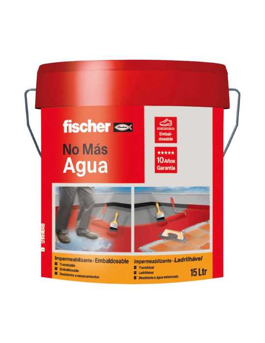 Impermeabilizante No Más Agua, Embaldosable, Blanco, 15 L FISCHER