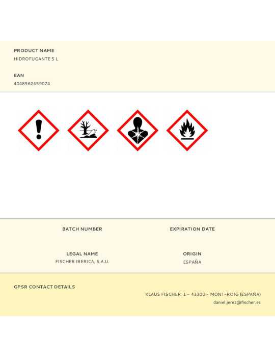 Hidrofugante 5 L FISCHER