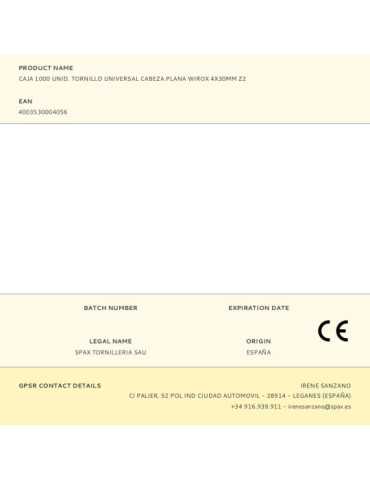 Caja 1000 Unid. Tornillo Universal Cabeza Plana Wirox 4X30MM Z2 SPAX 2
