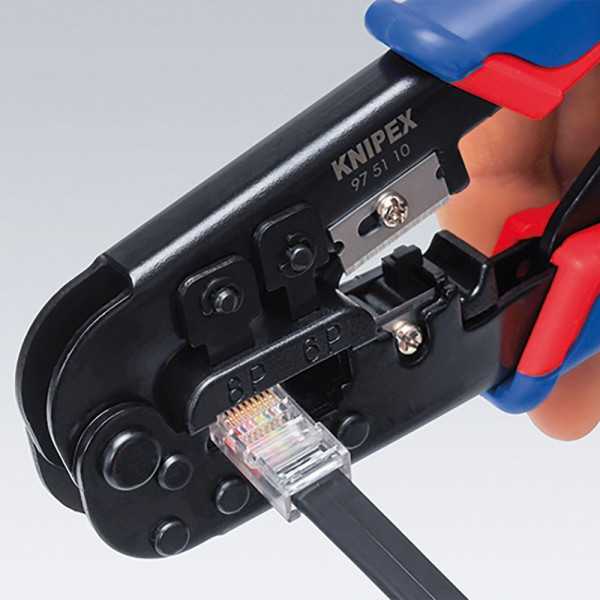 Crimpadora Entallar RJ11, RJ45, 190 x 70 x 18 mm KNIPEX