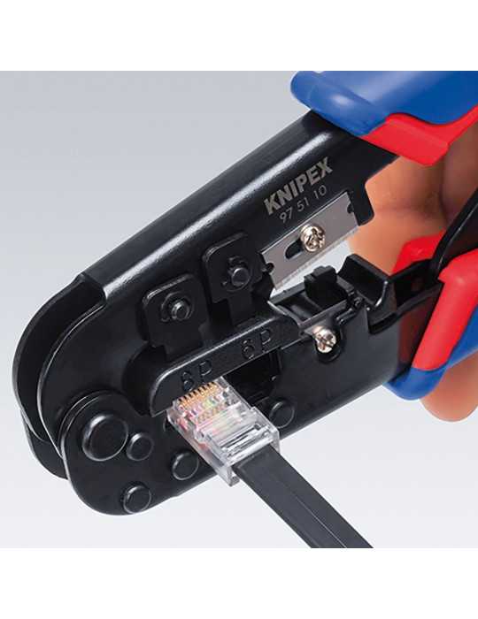 Crimpadora Entallar RJ11, RJ45, 190 x 70 x 18 mm KNIPEX