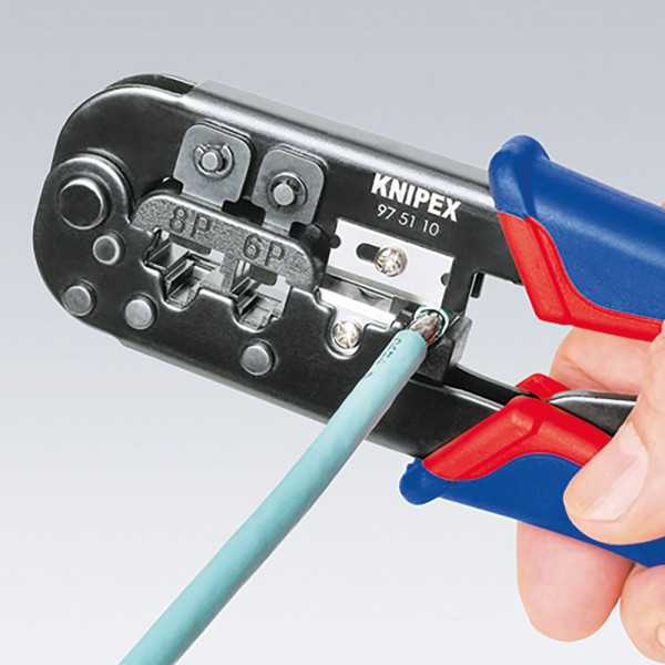 Crimpadora Entallar RJ11, RJ45, 190 x 70 x 18 mm KNIPEX