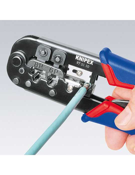 Crimpadora Entallar RJ11, RJ45, 190 x 70 x 18 mm KNIPEX