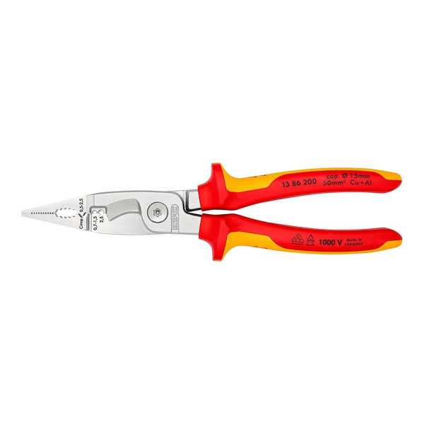 Alicates para Instalaciones Eléctricas Cromado 200 mm KNIPEX