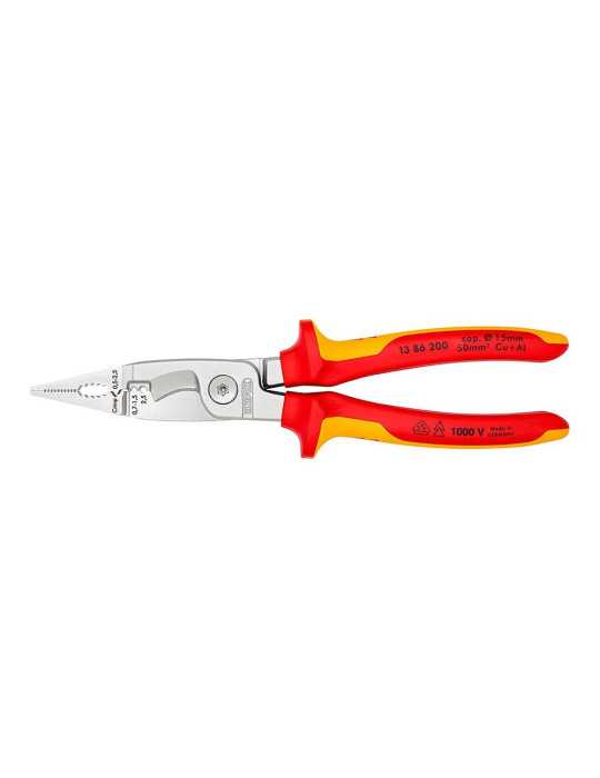 Alicates para Instalaciones Eléctricas Cromado 200 mm KNIPEX