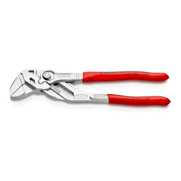 Tenazas Llave Alicate y Llave en una Sola Herramienta Recubiertos de Plástico Cromado 180 mm KNIPEX