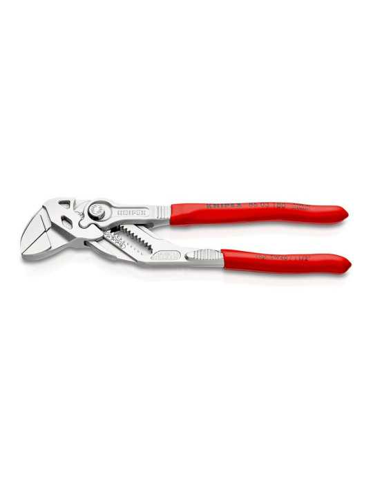 Tenazas Llave Alicate y Llave en una Sola Herramienta Recubiertos de Plástico Cromado 180 mm KNIPEX