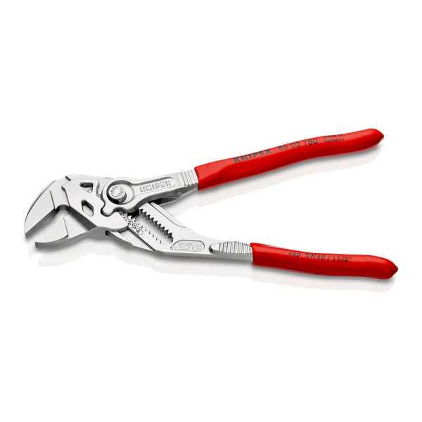 Tenazas Llave Alicate y Llave en una Sola Herramienta Recubiertos de Plástico Cromado 180 mm KNIPEX