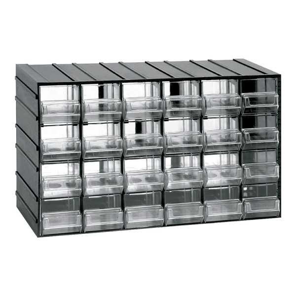 Cajonera Modular con 24 Cajones Transparentes, 382 x 148 x 230 mm ART PLAST
