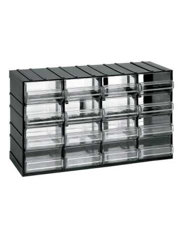 Cajonera Modular con 16 Cajones Transparentes, 382 x 148 x 230 mm ART PLAST
