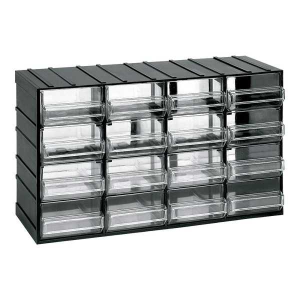 Cajonera Modular con 16 Cajones Transparentes, 382 x 148 x 230 mm ART PLAST