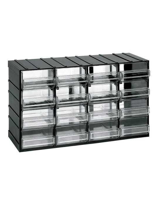 Cajonera Modular con 16 Cajones Transparentes, 382 x 148 x 230 mm ART PLAST