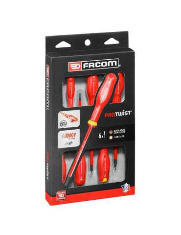 Destornilladores Aislados 1000V Protwist® Plano/Ph, Juego 6 Piezas FACOM