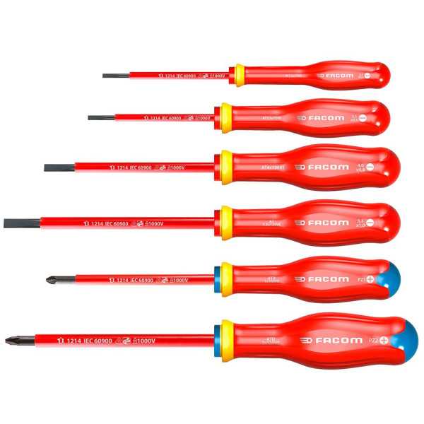 Destornilladores Aislados 1000V Protwist® Plano/Pz, Juego 6 Piezas FACOM