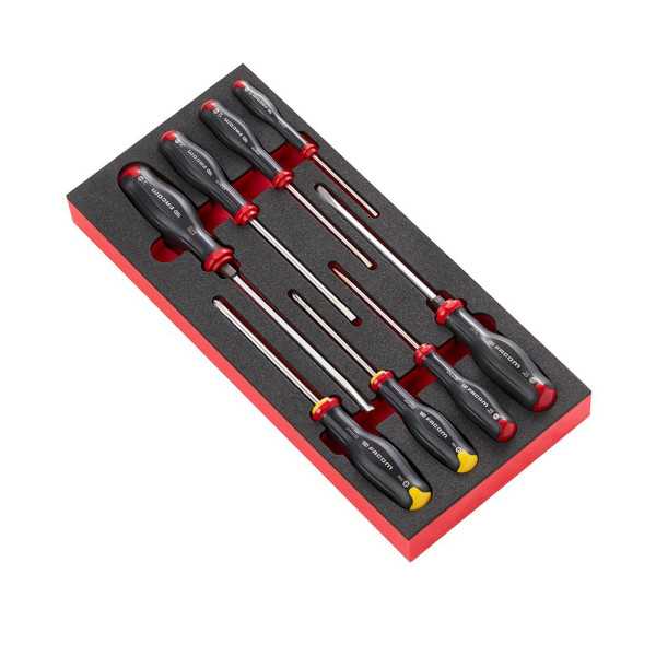 Destornilladores Protwist® Planos y Phillips®, Juego de 8 Piezas en Módulo de Espuma FACOM