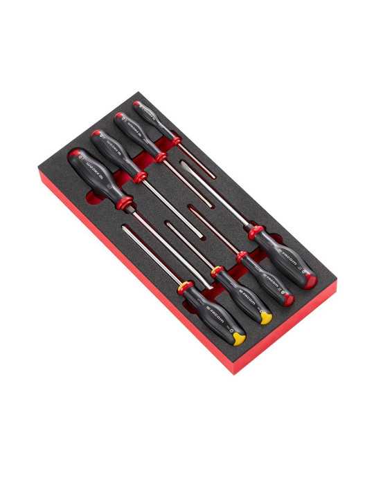 Destornilladores Protwist® Planos y Phillips®, Juego de 8 Piezas en Módulo de Espuma FACOM