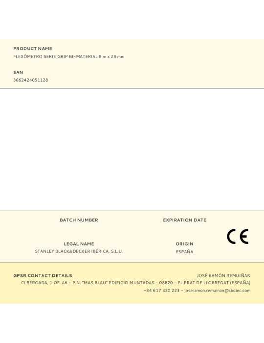 Flexómetro Serie Grip Bi-Material 8 m x 28 mm FACOM