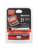 Llave de Carraca y Puntas ¼ pulg, 31 Piezas FACOM