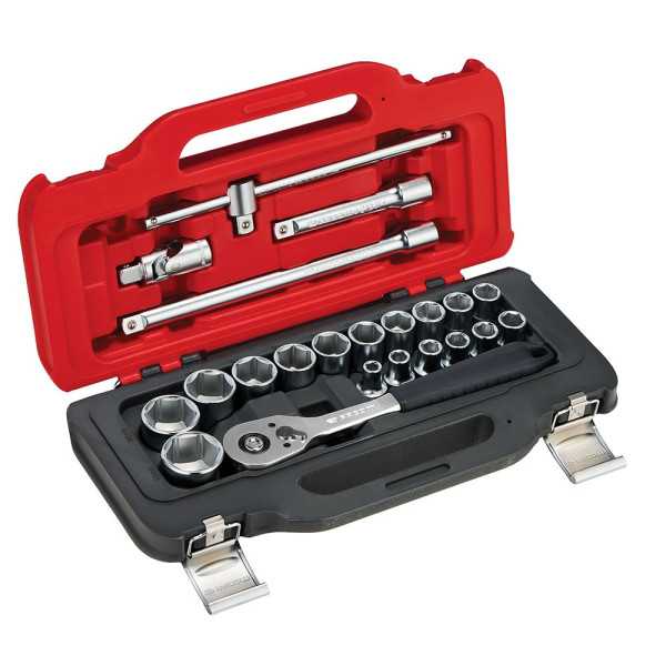 Llave de Carraca, Vasos y Accesorios de ½ pulg, Juego 22 Piezas FACOM