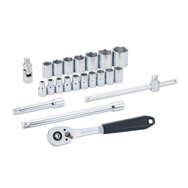Llave de Carraca, Vasos y Accesorios de ½ pulg, Juego 22 Piezas FACOM