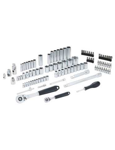 Llave de Carraca, Vasos y Accesorios de ½ y ¼ pulg, Juego 100 Piezas FACOM