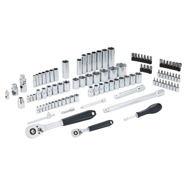 Llave de Carraca, Vasos y Accesorios de ½ y ¼ pulg, Juego 100 Piezas FACOM