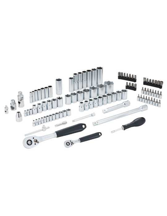 Llave de Carraca, Vasos y Accesorios de ½ y ¼ pulg, Juego 100 Piezas FACOM