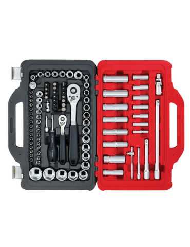 Llave de Carraca, Vasos y Accesorios de ½ y ¼ pulg, Juego 100 Piezas FACOM 2