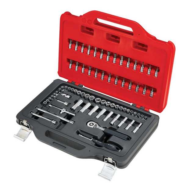 Llave de Carraca, Vasos y Accesorios de ¼ pulg, Juego 72 Piezas FACOM