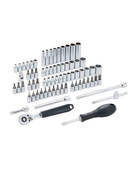 Llave de Carraca, Vasos y Accesorios de ¼ pulg, Juego 72 Piezas FACOM
