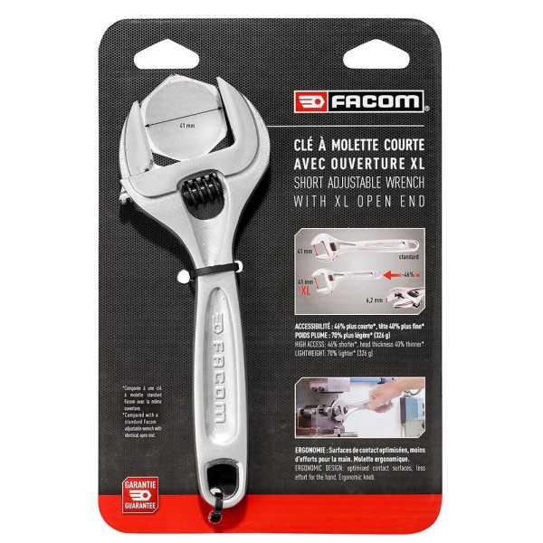 Llave Inglesa Corta con Apertura XL, 200 mm FACOM
