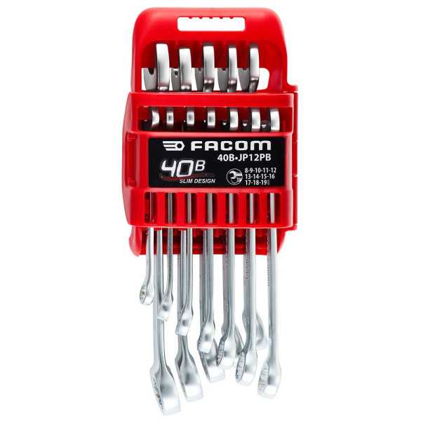 Llaves Combinadas 40B Slim, Juego 12 Piezas FACOM