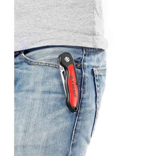 Navaja Pelacable con Muesca de Retención y Funda FACOM