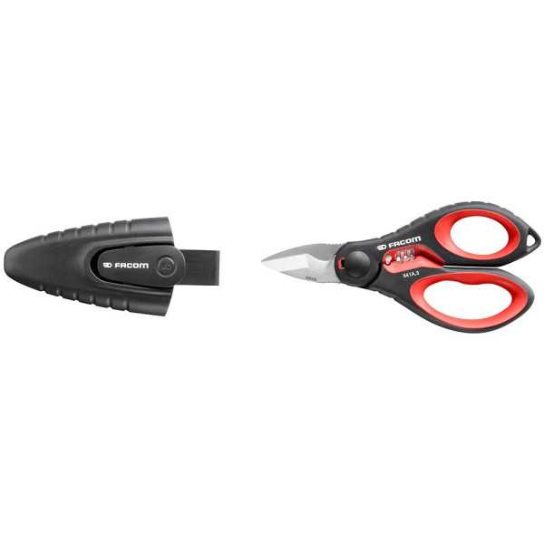 Tijera de Electricista de Gran Resistencia + Funda FACOM